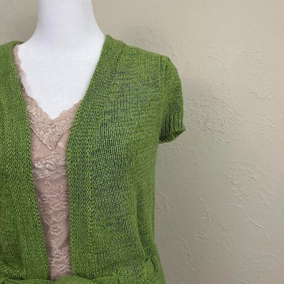 y2k green girly fairy granola tie front cardigan - Picture 3 of 8